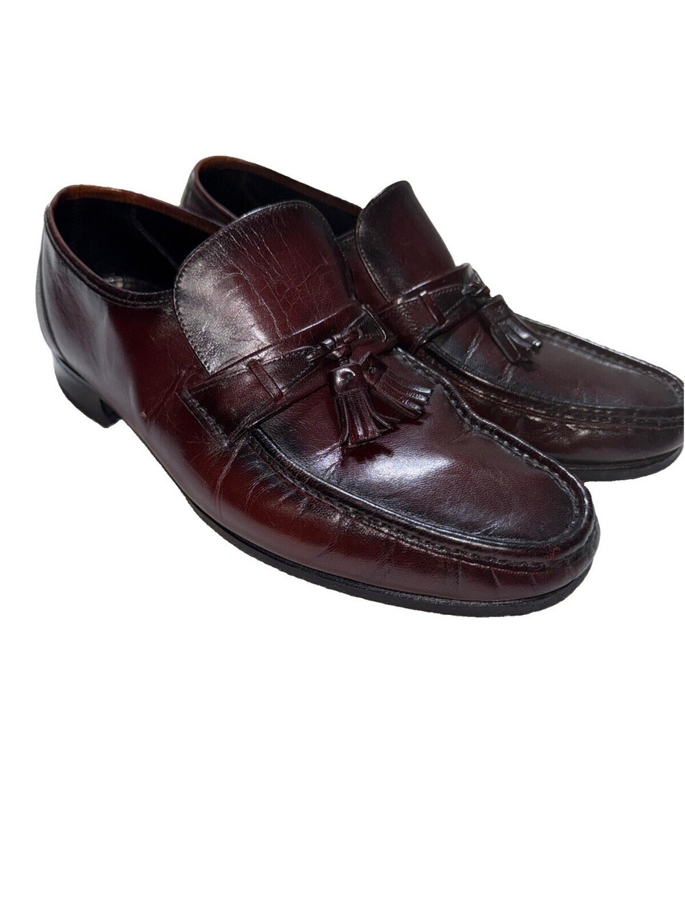 Florsheim Mens 10.5 3 E Leather Tassel Slip On Dress Shoes